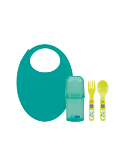 Set de cubiertos y babero Colours & Flavours - Inicio