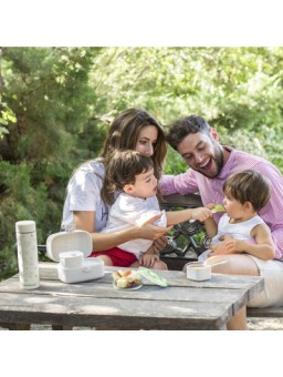 Juego de Picnic de 5 piezas Miniland Naturmeal on the go gris piedra - Inicio