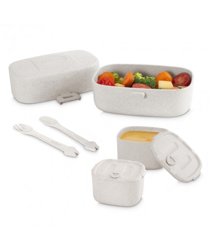 Juego de Picnic de 5 piezas Miniland Naturmeal on the go gris piedra - Inicio