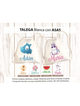 Talega blanca con asas - Inicio