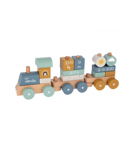 Tren bloques madera personalizado - Juguetes